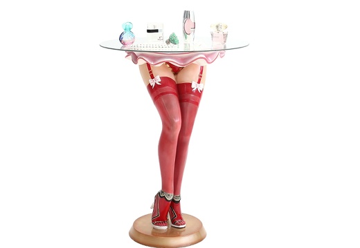 JBF100 SEXY STOCKINGS LEGS PERFUME ACCESSORY DISPLAY TABLE RED SEAMED STOCKING 1