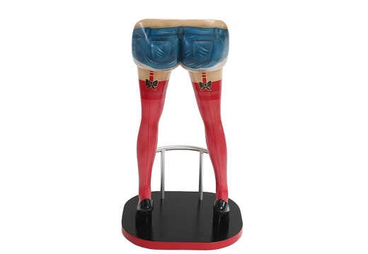 JBF116C SEXY ASS FADED LEVI JEANS RED STOCKINGS BAR RESTAURANT CHAIR 1