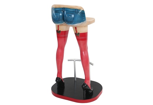 JBF116C SEXY ASS FADED LEVI JEANS RED STOCKINGS BAR RESTAURANT CHAIR 2