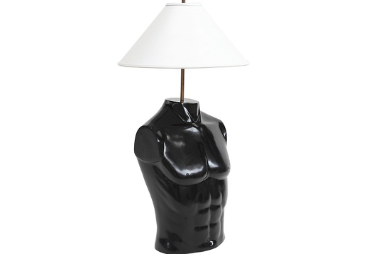 JBF135 BLACK GRANITE EFFECT MALE BUST TABLE LAMP