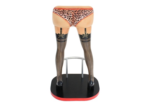 JJ569 FUNNY SEXY ASS BLACK STOCKINGS CHAIR LEOPARD PANTIES 1