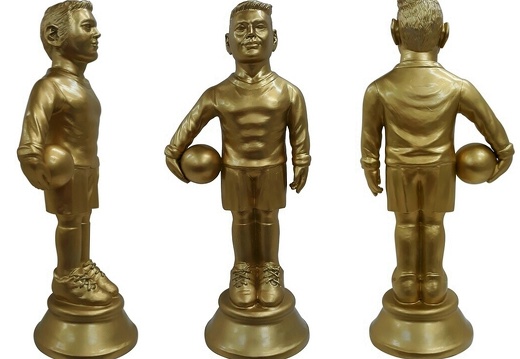 1618 GOLD FOOTBALL SOCCER AWARDS STATUE 18 INCHES TALL 4