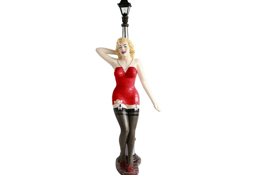 JBH017A MARILYN MONROE WITH LAMP POST RED BASQUE BLACK STOCKINGS