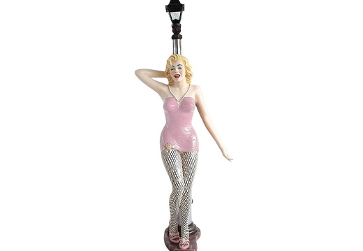 JBH059 MARILYN MONROE WITH LAMP POST PINK BASQUE FISHNET STOCKINGS