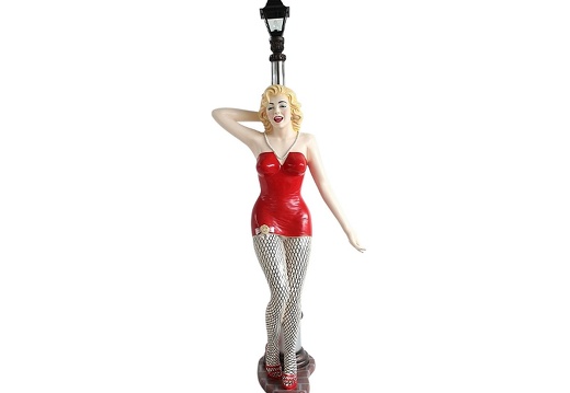JBH060MM MARILYN MONROE WITH LAMP POST RED BASQUE FISHNET STOCKINGS