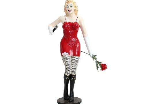 JBH062 MARILYN MONROE IN FISHNETS SINGING WITH MICROPHONE ROSES 1