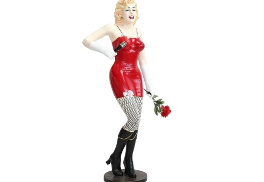JBH062 MARILYN MONROE IN FISHNETS SINGING WITH MICROPHONE ROSES 2