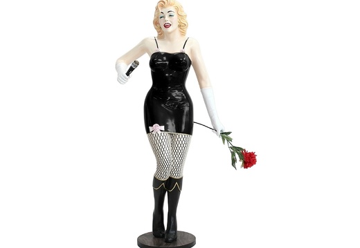 JBH070 MARILYN MONROE IN FISHNETS SINGING WITH MICROPHONE ROSES 1