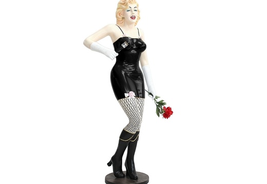 JBH070 MARILYN MONROE IN FISHNETS SINGING WITH MICROPHONE ROSES 2