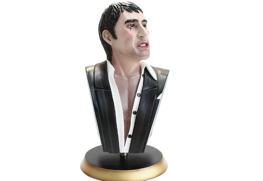JBHB002 AL PACINO SCARFACE GANGSTER LIFE SIZE BUST WITH GOLD BASE 1