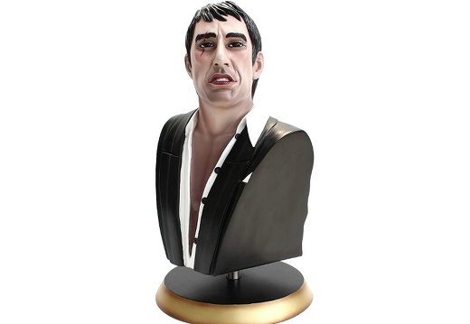 JBHB002 AL PACINO SCARFACE GANGSTER LIFE SIZE BUST WITH GOLD BASE 2