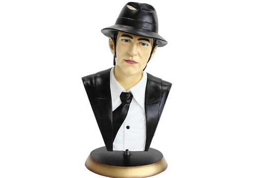 JBHB004 ELWOOD BLUE BLUES BROTHERS LIFE SIZE BUST WITH GOLD BASE 1