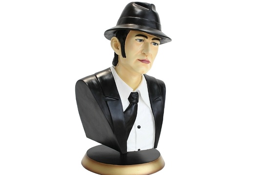 JBHB004 ELWOOD BLUE BLUES BROTHERS LIFE SIZE BUST WITH GOLD BASE 2