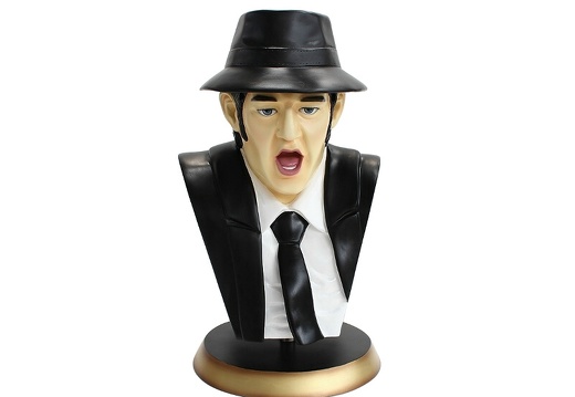JBHB005 JAKE BLUE BLUES BROTHERS LIFE SIZE BUST WITH GOLD BASE 1