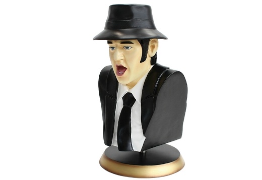JBHB005 JAKE BLUE BLUES BROTHERS LIFE SIZE BUST WITH GOLD BASE 2
