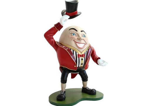 JBTH133 HUMPTY DUMPTY NURSERY RHYME STATUE SHAKING HANDS FOR PHOTO OPPORTUNITIES HAT OFF