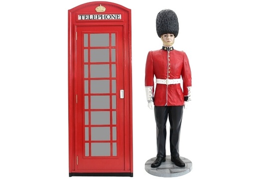 JBTH199 FAMOUS RED BRITISH TELEPHONE BOX DOOR BUCKINGHAM PALACE BRITISH QUEENS GUARD