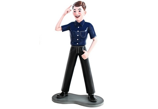 JJ1323 GENERIC ADVERTISING BOY STATUE AVAILABLE WITH ADVERTISING BOARD 1