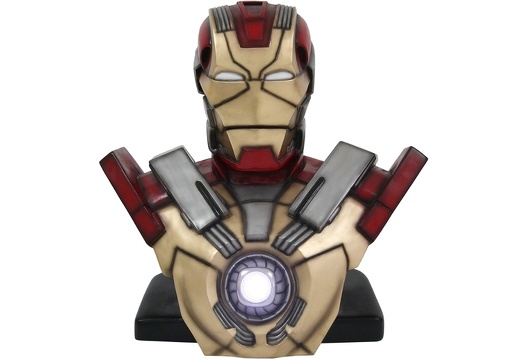 JJ1813 IRON MAN LIFE SIZE BUST WITH WORKING CHEST LIGHT RAY 1