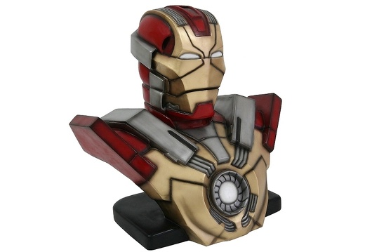 JJ1813 IRON MAN LIFE SIZE BUST WITH WORKING CHEST LIGHT RAY 3