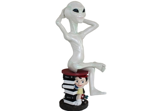 JJ5020 FUNNY ALIEN SAT ON ON PINOCCHIO WITH SCHOOL BOOKS STOOL 2
