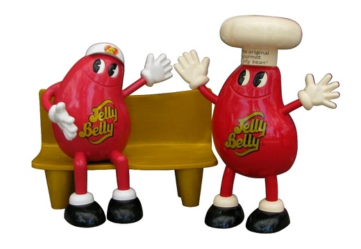 JJ6094 TWO FUNNY JELLY BELLY CANDY STATUES