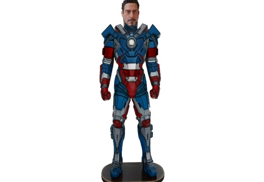 JJ6220 ROBERT DOWNEY JR. LIFE SIZE IRON MAN PATRIOT WITH WORKING CHEST LIGHT RAY 1