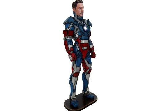JJ6220 ROBERT DOWNEY JR. LIFE SIZE IRON MAN PATRIOT WITH WORKING CHEST LIGHT RAY 3