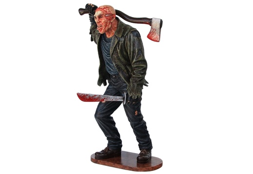 N191 LIFE SIZE SCARY SWAMP MONSTER WITH AXE KNIFE 5