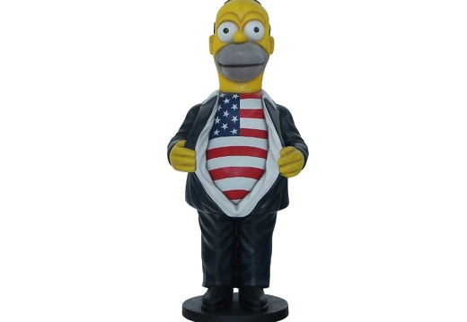 N271 FUNNY HOMER SIMPSON WITH AMERICAN FLAG SHIRT 1