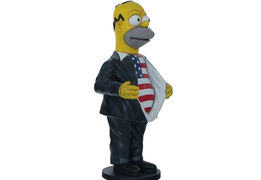 N271 FUNNY HOMER SIMPSON WITH AMERICAN FLAG SHIRT 2
