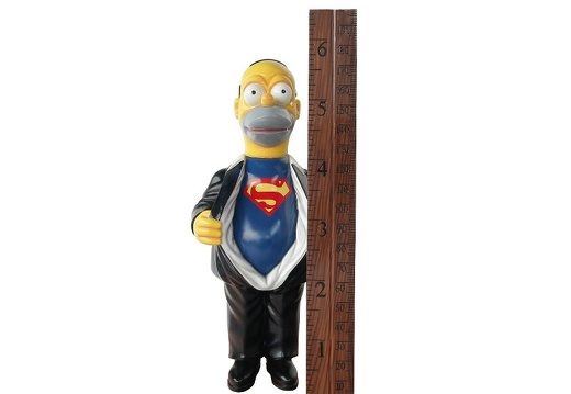 N410 FUNNY HOMER SIMPSON WITH SUPERMAN SHIRT HOW TALL ARE YOU RULER 1
