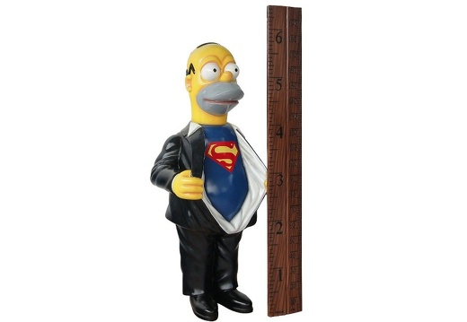 N410 FUNNY HOMER SIMPSON WITH SUPERMAN SHIRT HOW TALL ARE YOU RULER 2