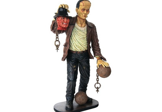 N6278 FRANKENSTEIN THE MONSTER LIFE SIZE STATUE HOLD FREDDY KRUGERS HEAD 2