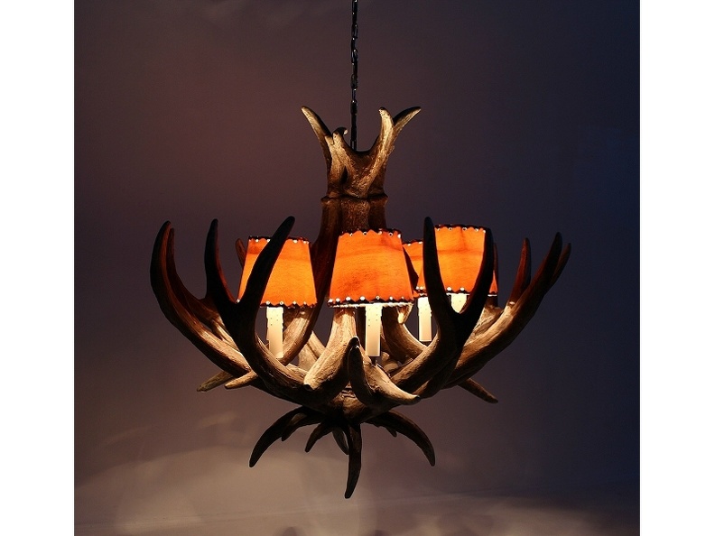 JBF105_ANTLER_HORN_CHANDELIER_WITH_6_LAMPS_LEATHER_LAMPSHADES_3.JPG