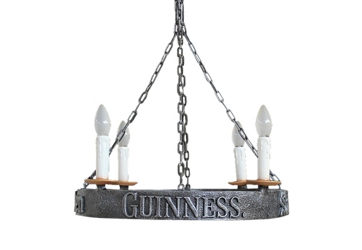JJ115 WROUGHT IRON EFFECT CHANDELIER 4 CANDLE LAMPS GUINNESS