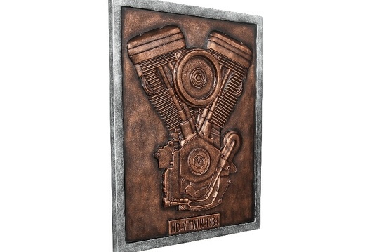B0610 3D EMBOSSED VINTAGE MOTORCYCLE ENGINE SIGN BOARD BRONZE WALL MOUNTED 2