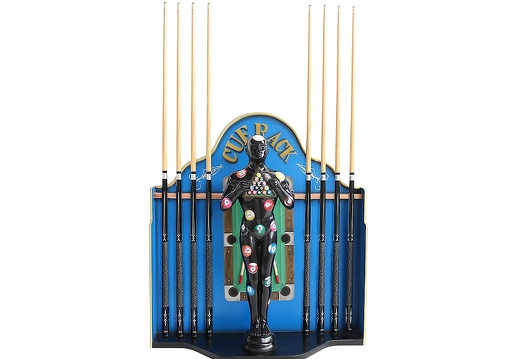 JBH086 HAND PAINTED CUE RACK FAMOUS OSCAR STATUE POOL TABLE INLAY HOLDS 8 CUES