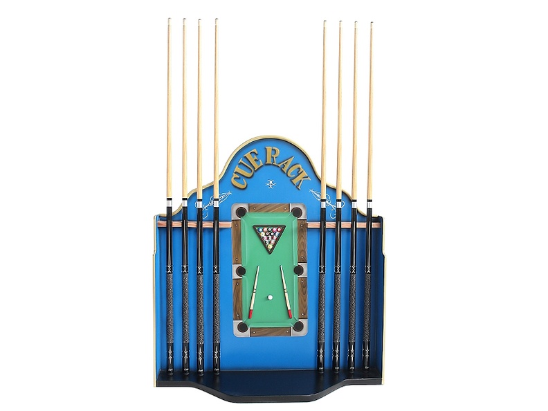 JBH091_HAND_PAINTED_CUE_RACK_WITH_SNOOKER_POOL_TABLE_INLAY_HOLDS_8_CUES.JPG