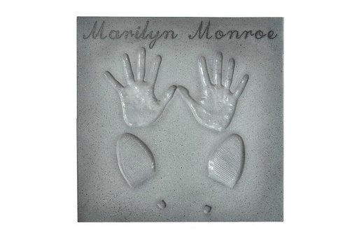 JBTH237T1 MARILYN MONROE HOLLYWOOD WALK OF FAME CEMENT HAND FOOT PRINTS WALL MOUNTED ANY NAME AVAILABLE