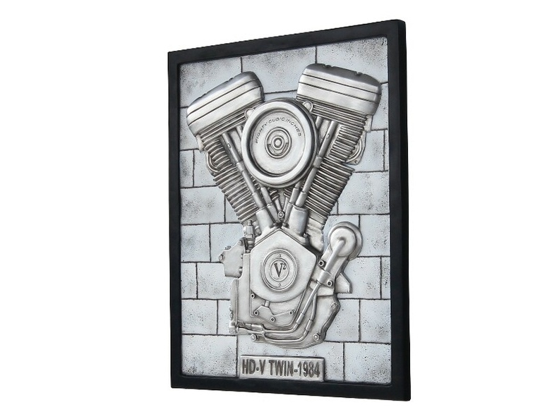 N6237_3D_EMBOSSED_V-TWIN_ENGINE_ON_SILVER_BRICK_EFFECT_WALL_MOUNTED_2.JPG