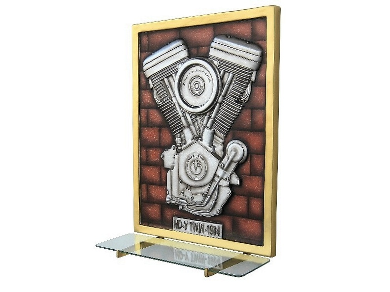 N6238_3D_EMBOSSED_V-TWIN_ENGINE_ON_RED_BRICK_EFFECT_WALL_MOUNTED_GLASS_SHELF_2.JPG
