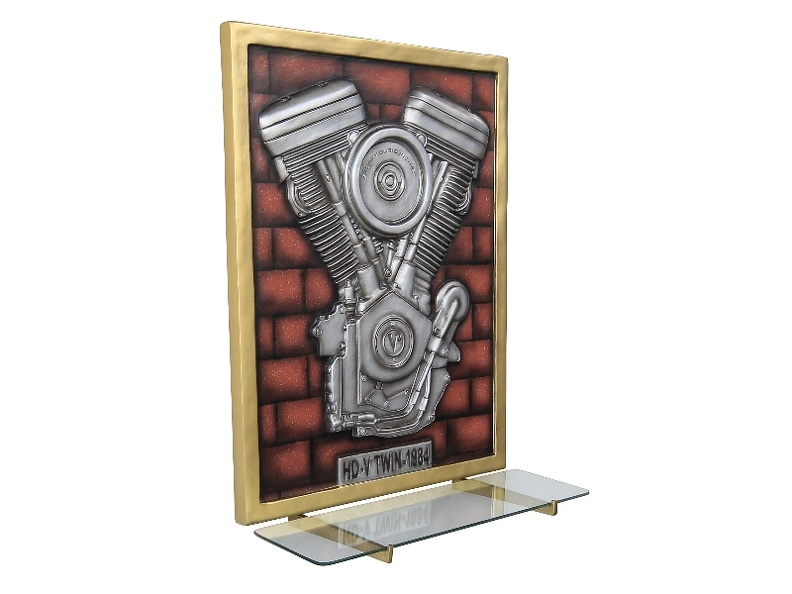 N6238_3D_EMBOSSED_V-TWIN_ENGINE_ON_RED_BRICK_EFFECT_WALL_MOUNTED_GLASS_SHELF_3.JPG