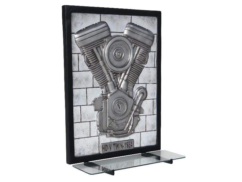 N6239_3D_EMBOSSED_V-TWIN_ENGINE_ON_SILVER_BRICK_EFFECT_WALL_MOUNTED_GLASS_SHELF_3.JPG