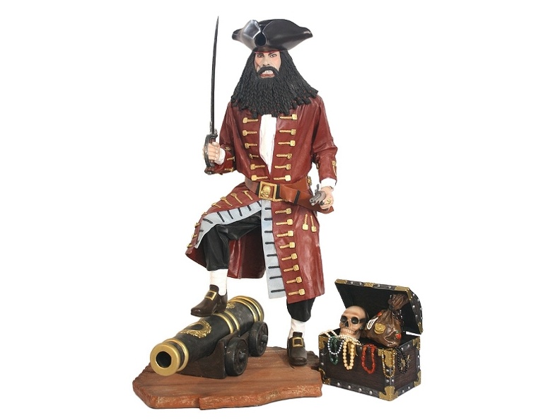 JBP016A_LIFE_SIZE_BLACK_BEARD_PIRATE_STANDING_ON_SHIPS_CANNON_TREASURE_CHEST.JPG