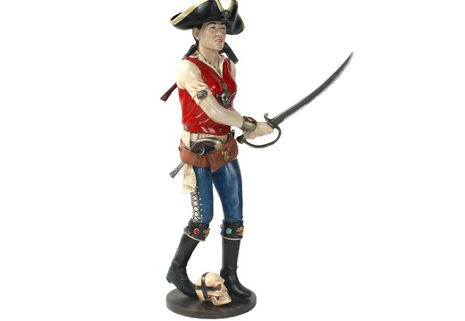 JBP038 LIFE SIZE FEMALE PIRATE WITH SWORD AXE 2