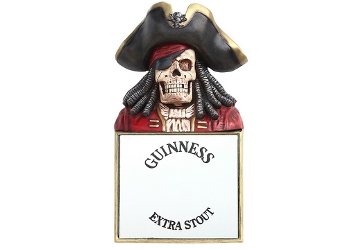 JBP184 SKELETON PIRATE GUINNESS MIRROR WITH GOLD TRIM ANY NAME PAINTED ON THE MIRROR 1