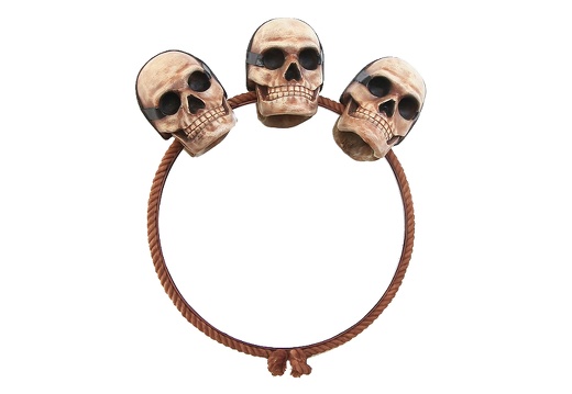 JJ224 3 SCARY SKULLS ROPE MIRROR WALL MOUNTED