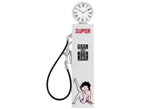 BJM0076 BETTY BOOP WALL MOUNTED VINTAGE GAS PUMP DOOR WORKING CLOCK CLOCK AVAILABLE ON ALL GAS PUMPS