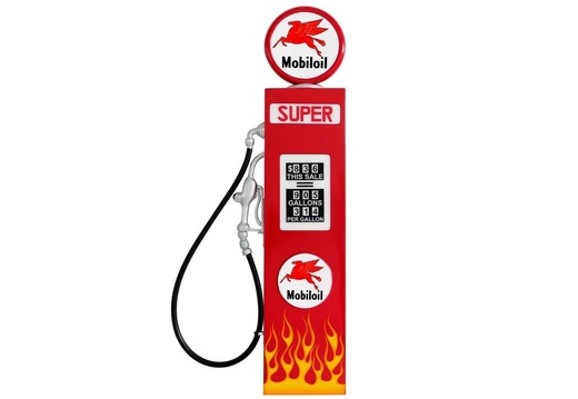 JBA3F135 PEGASUS RED HORSE OIL WALL MOUNTED VINTAGE GAS PUMP DOOR WITH FLAMES RED